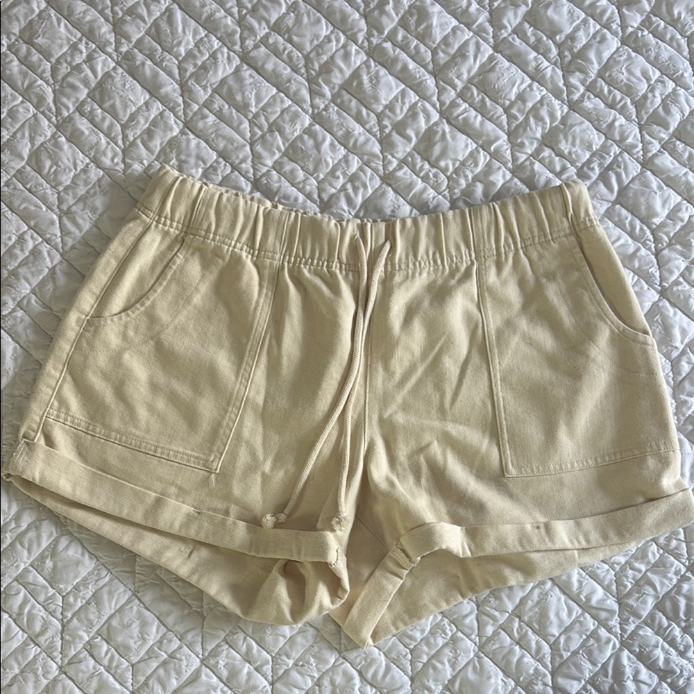 Aerie High Waist Cream Women's Shorts